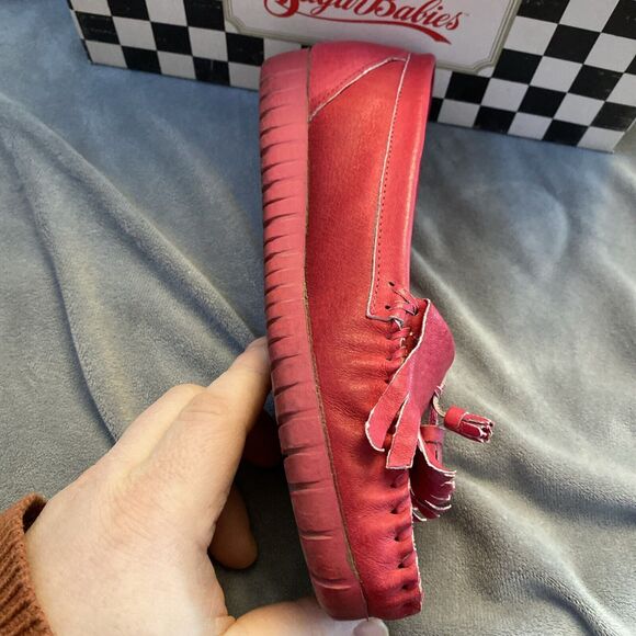 Vintage Sugar Babies Fuchsia Women’s Leather Slip On Shoes Size 7 1/2 with Box - Picture 14 of 16